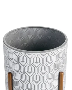 Best Beliani Vaso per piante rialzato AUBRIETA Metallo 31 cm Grigio chiaro Oro Grigio