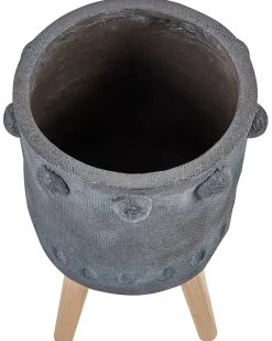 Hot Beliani Vaso per piante rialzato BRUNNERA 24 cm Grigio grafite Blu Marrone Grigio