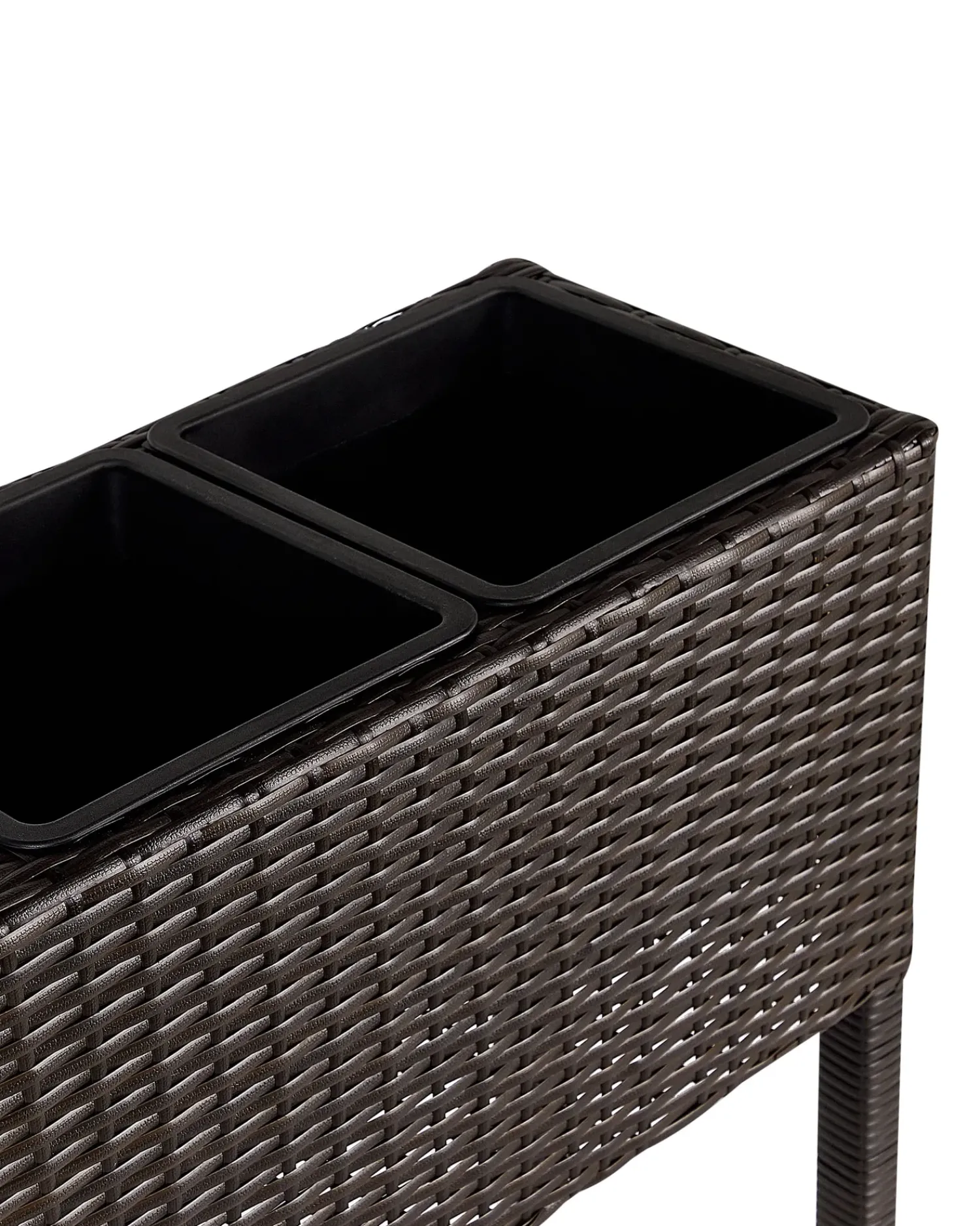 Online Beliani Vaso per piante rialzato CARAGANA Rattan sintetico (PE) 77 cm scuro Marrone