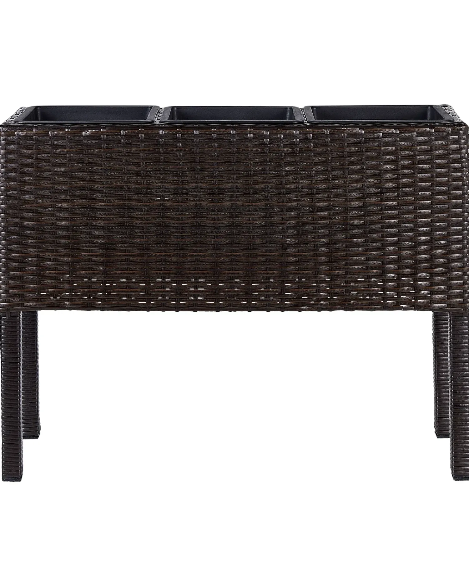 Online Beliani Vaso per piante rialzato CARAGANA Rattan sintetico (PE) 77 cm scuro Marrone