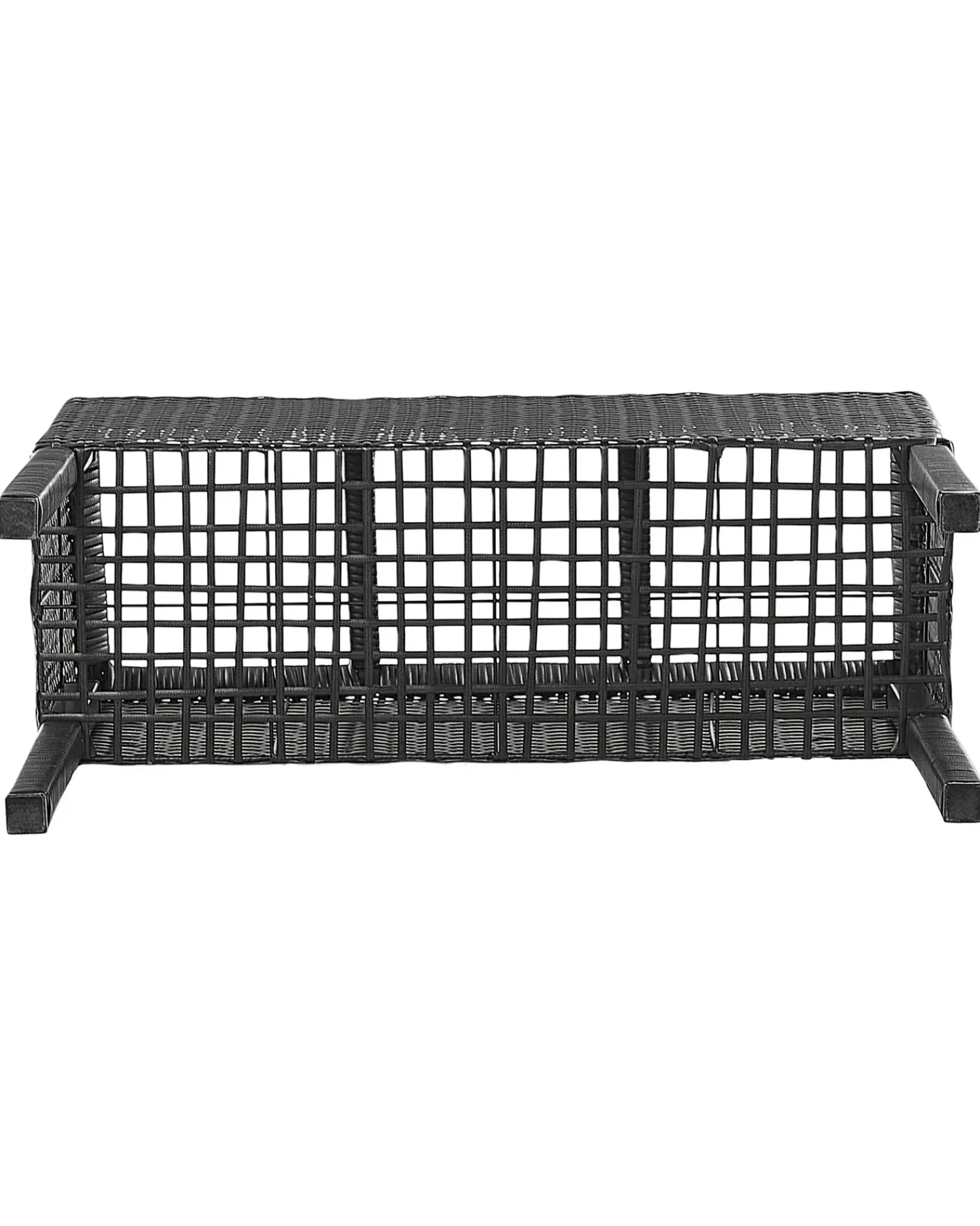 Best Beliani Vaso per piante rialzato CARAGANA Rattan sintetico (PE) 77 cm Nero