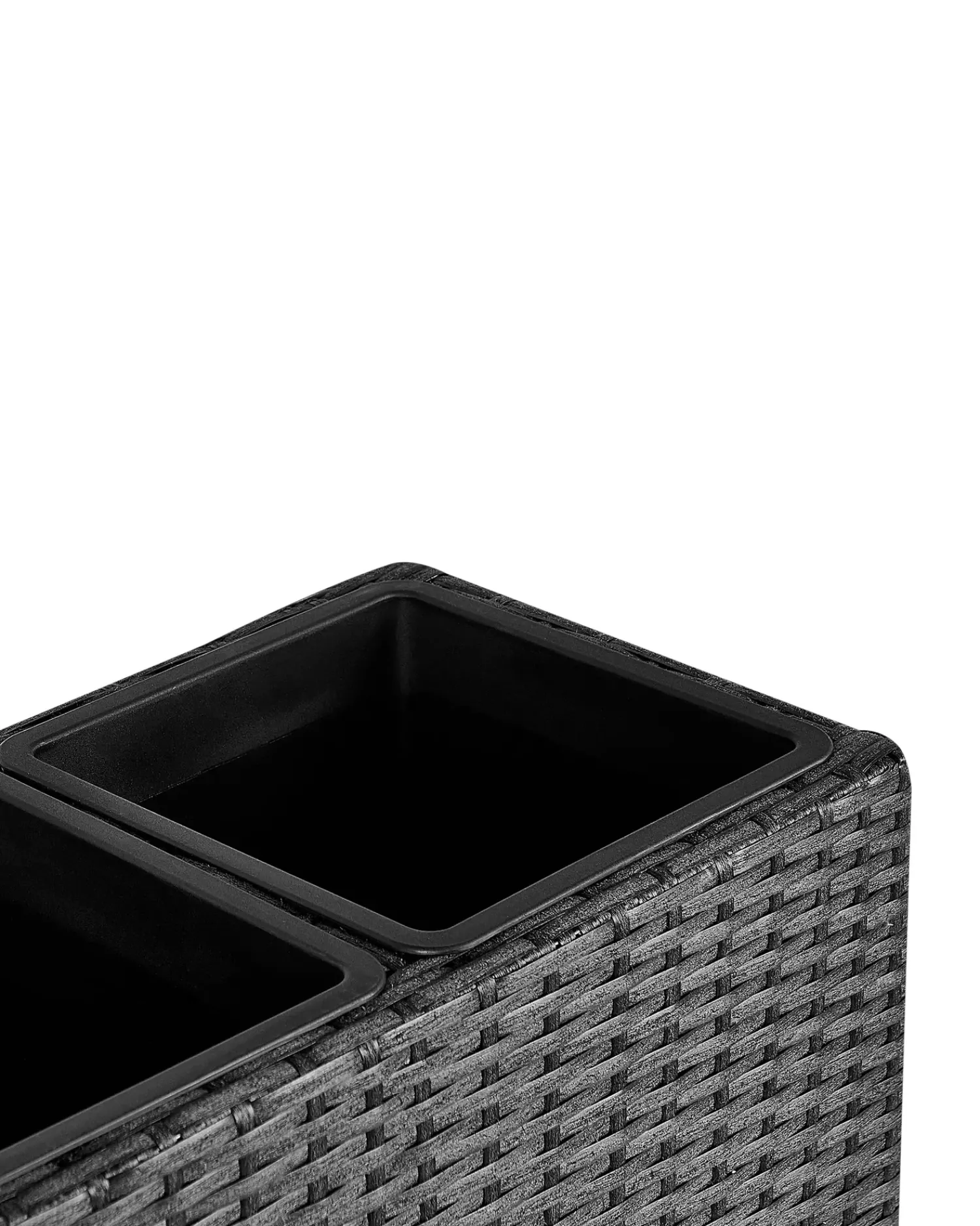 Best Beliani Vaso per piante rialzato CARAGANA Rattan sintetico (PE) 77 cm Nero