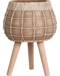 Online Beliani Vaso per piante rialzato DARMERA 30 cm Marrone chiaro Beige Marrone