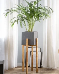 Sale Beliani Vaso per piante rialzato DRIMOS 30 cm Grigio chiaro Grigio Marrone Grigio