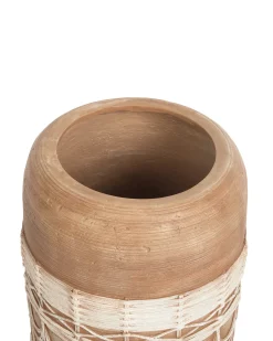 New Beliani Vaso per piante rialzato DRYOPTERIS 29 cm Marrone chiaro Beige Marrone
