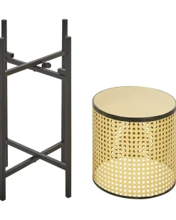 Sale Beliani Vaso per piante rialzato FALLOPIA Metallo 25 cm Beige Beige Nero