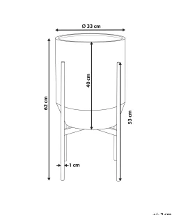 Discount Beliani Vaso per piante rialzato HYBRIDUM Metallo 33 cm Grigio Grigio Oro