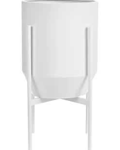 Online Beliani Vaso per piante rialzato HYBRIDUM Metallo 33 cm Bianco