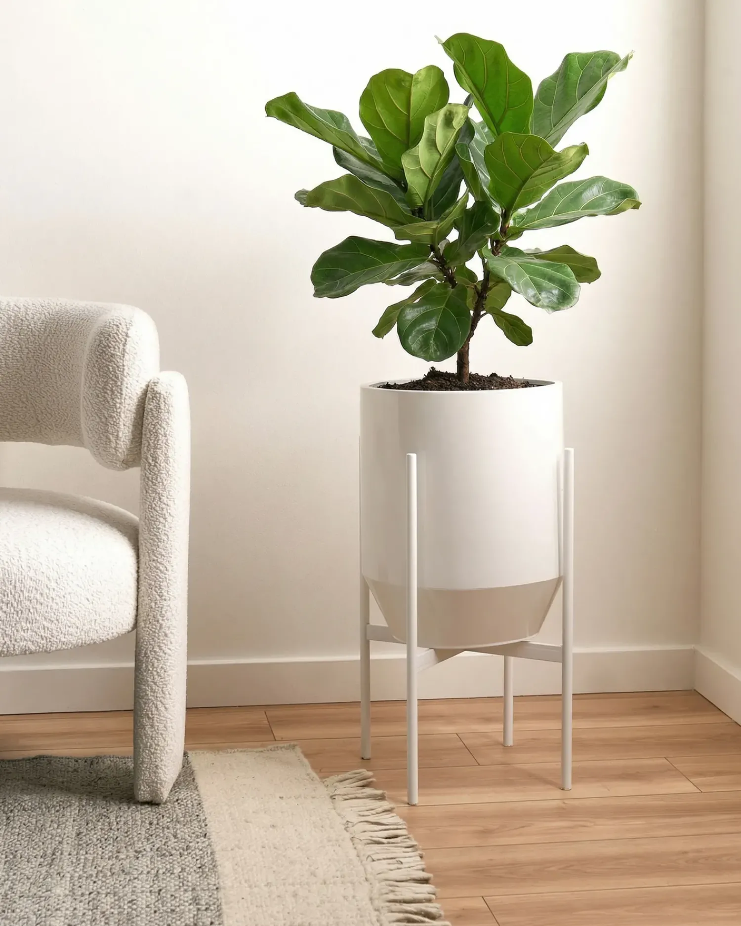 Online Beliani Vaso per piante rialzato HYBRIDUM Metallo 33 cm Bianco