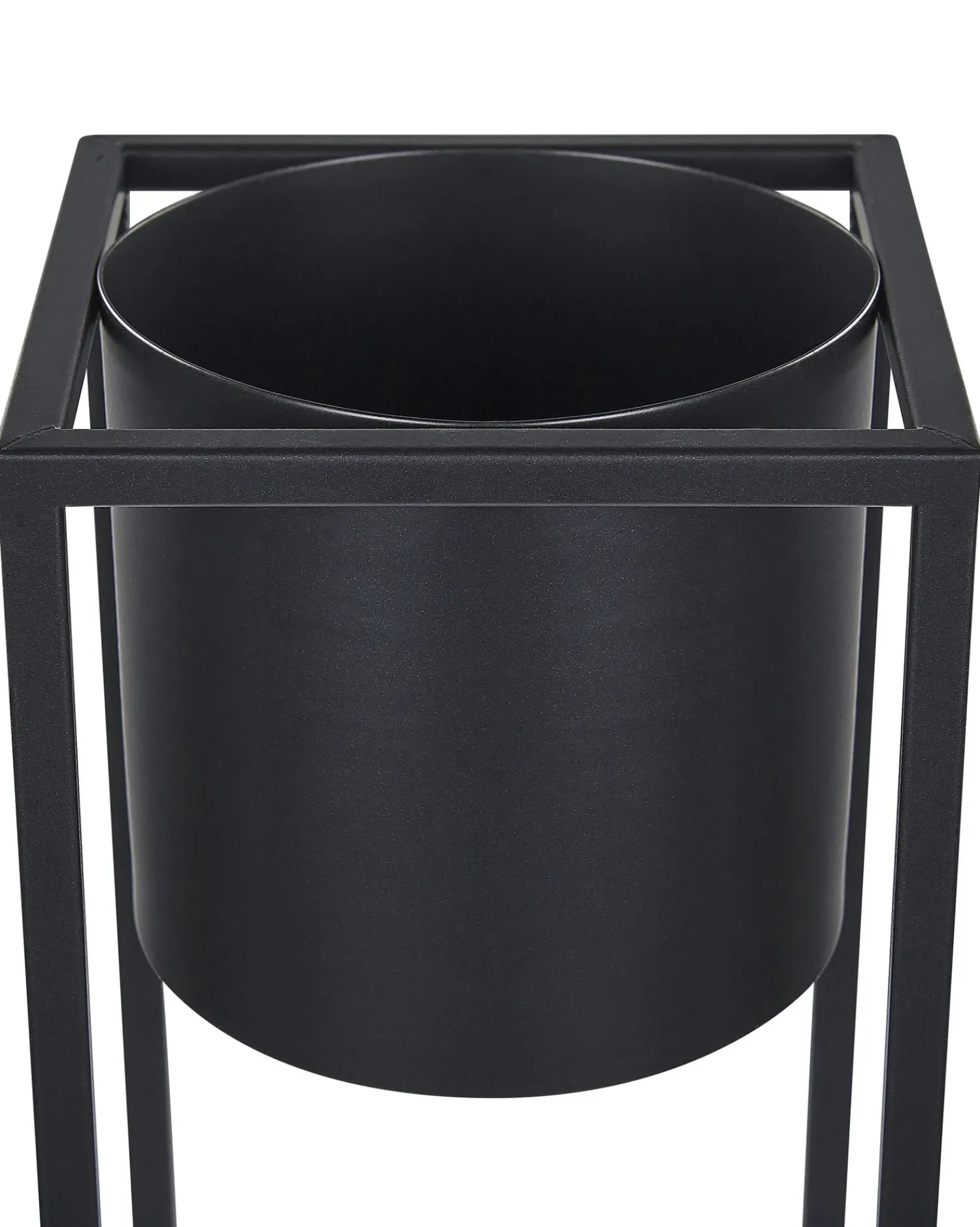 Beliani Vaso per piante rialzato IDRA Metallo 15 cm Nero