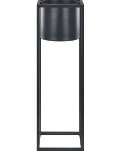 Beliani Vaso per piante rialzato IDRA Metallo 15 cm Nero