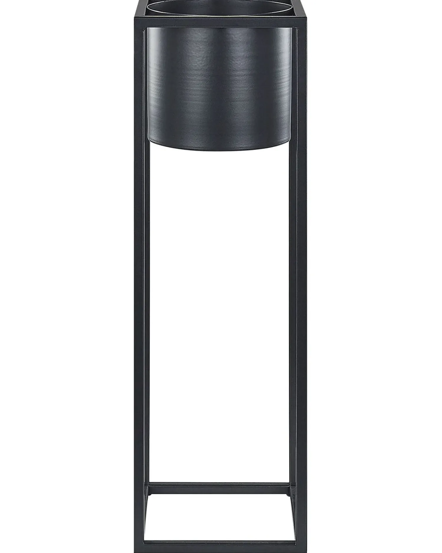 Beliani Vaso per piante rialzato IDRA Metallo 15 cm Nero
