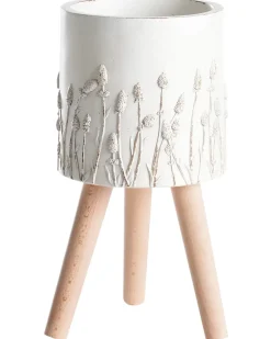 Outlet Beliani Vaso per piante rialzato JANINA 24 cm sporco Bianco