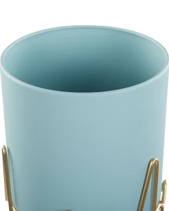 Hot Beliani Vaso per piante rialzato KALANDRA Metallo 19 cm Azzurro Oro Blu