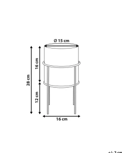 Discount Beliani Vaso per piante rialzato MILEA Metallo 16 cm Nero