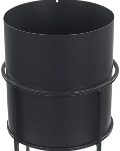 Discount Beliani Vaso per piante rialzato MILEA Metallo 16 cm Nero