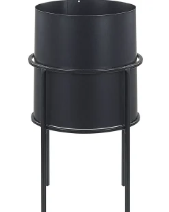 Discount Beliani Vaso per piante rialzato MILEA Metallo 16 cm Nero