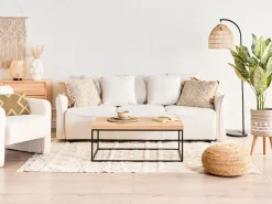 New Beliani Vaso per piante rialzato MILINA 30 cm Beige Bianco Beige Marrone