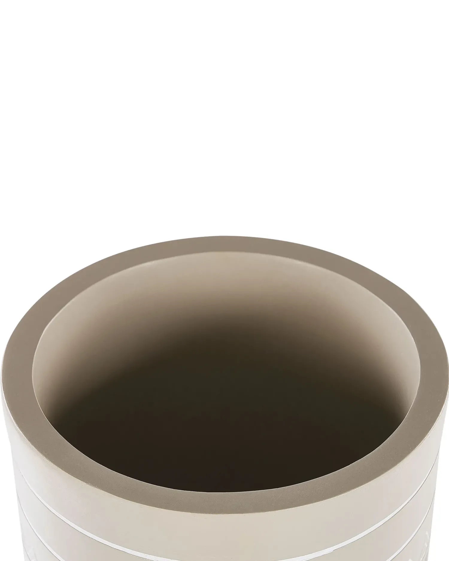 New Beliani Vaso per piante rialzato MILINA 30 cm Beige Bianco Beige Marrone