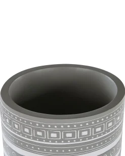 New Beliani Vaso per piante rialzato NAUSA 30 cm Grigio chiaro Bianco Marrone Grigio