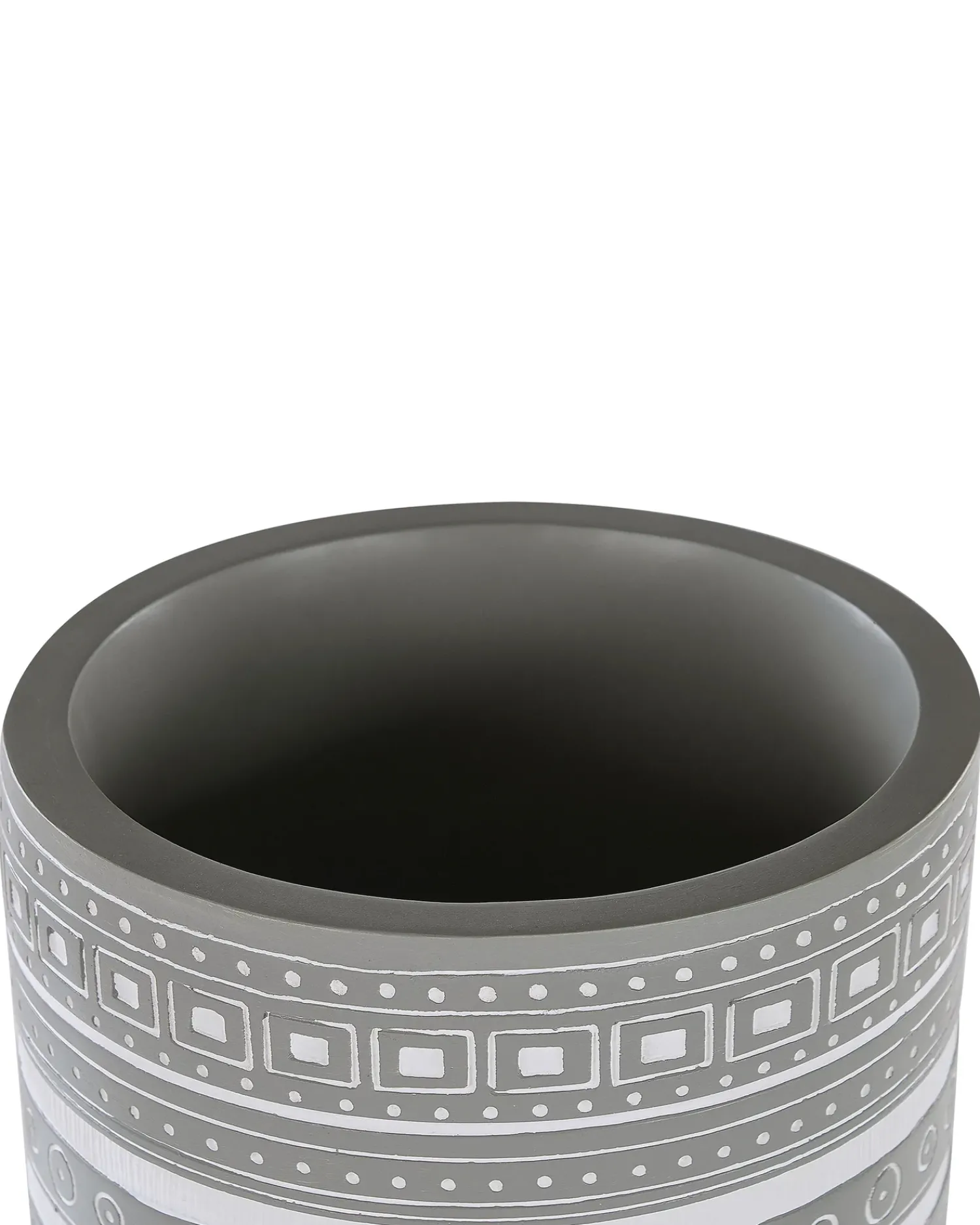 New Beliani Vaso per piante rialzato NAUSA 30 cm Grigio chiaro Bianco Marrone Grigio