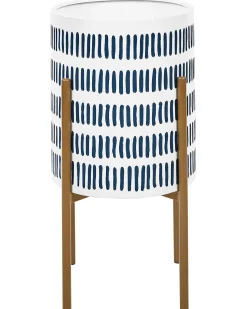 Sale Beliani Vaso per piante rialzato NEMOROSA Metallo 31 cm Bianco Bianco Oro Blu