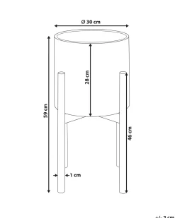 Beliani Vaso per piante rialzato PINSAPO Metallo 30 cm Grigio Marrone Grigio