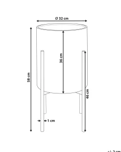 Hot Beliani Vaso per piante rialzato SEROTINA Metallo 32 cm Nero Oro Nero