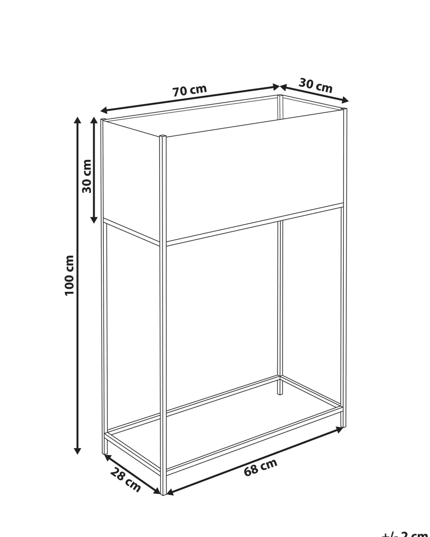 Outlet Beliani Vaso per piante rialzato TAPIEN Metallo 70 cm Beige