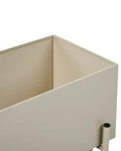 Clearance Beliani Vaso per piante rialzato VINCA Metallo 70 cm Beige Beige Nero