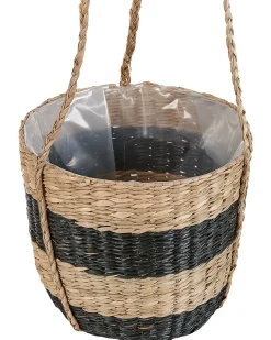 Clearance Beliani Vaso per piante RUFFE Alghe marine 18 cm Naturale Marrone Nero