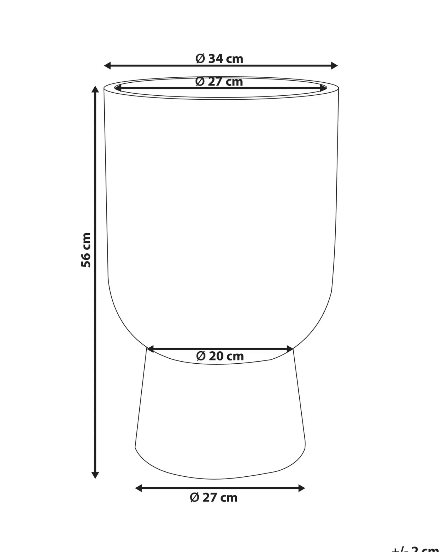 Sale Beliani Vaso per piante TAXODIUM 34 cm grafite Grigio