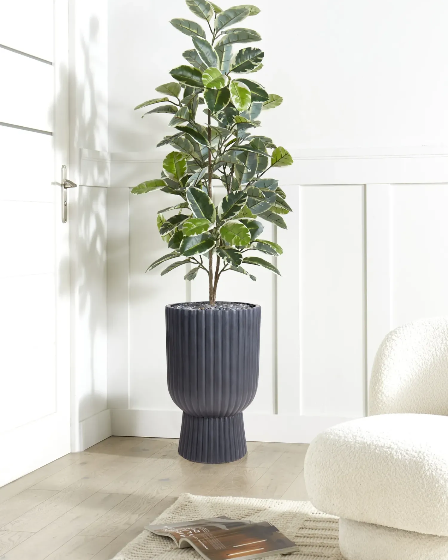 Sale Beliani Vaso per piante TAXODIUM 34 cm grafite Grigio