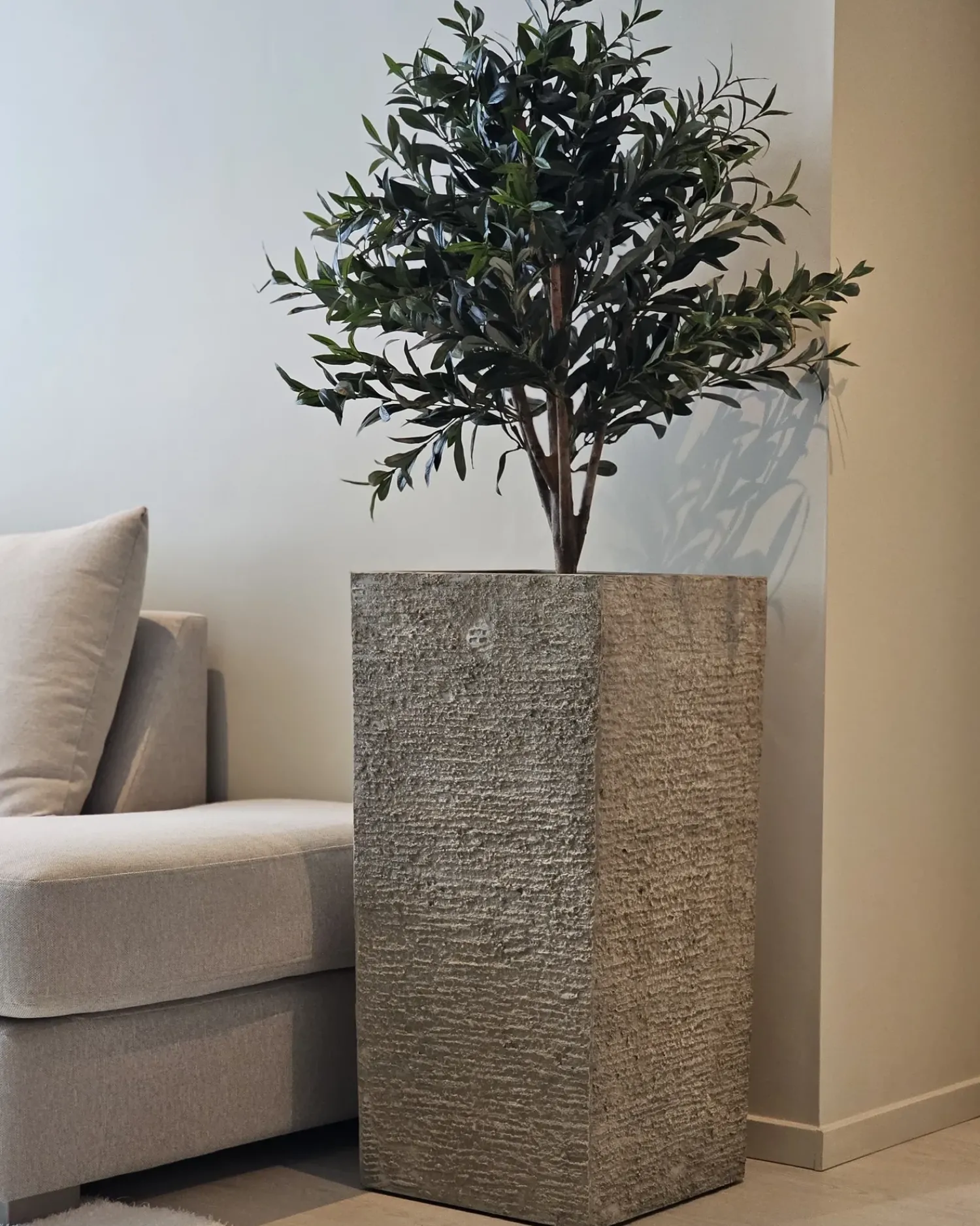 Online Beliani Vaso per piante TENNO 40 cm Beige
