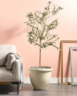Discount Beliani Vaso per piante TESALIA 49 cm chiaro Beige