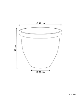 Discount Beliani Vaso per piante TESALIA 49 cm chiaro Beige