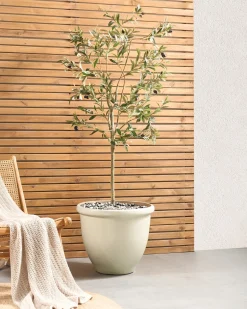 Discount Beliani Vaso per piante TESALIA 49 cm chiaro Beige