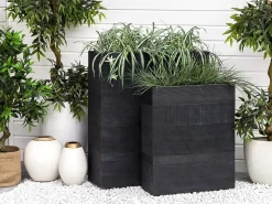 New Beliani Vaso per piante THIMENA 80 cm Nero