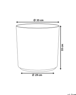 Beliani Vaso per piante VAGIA 35 cm Grigio