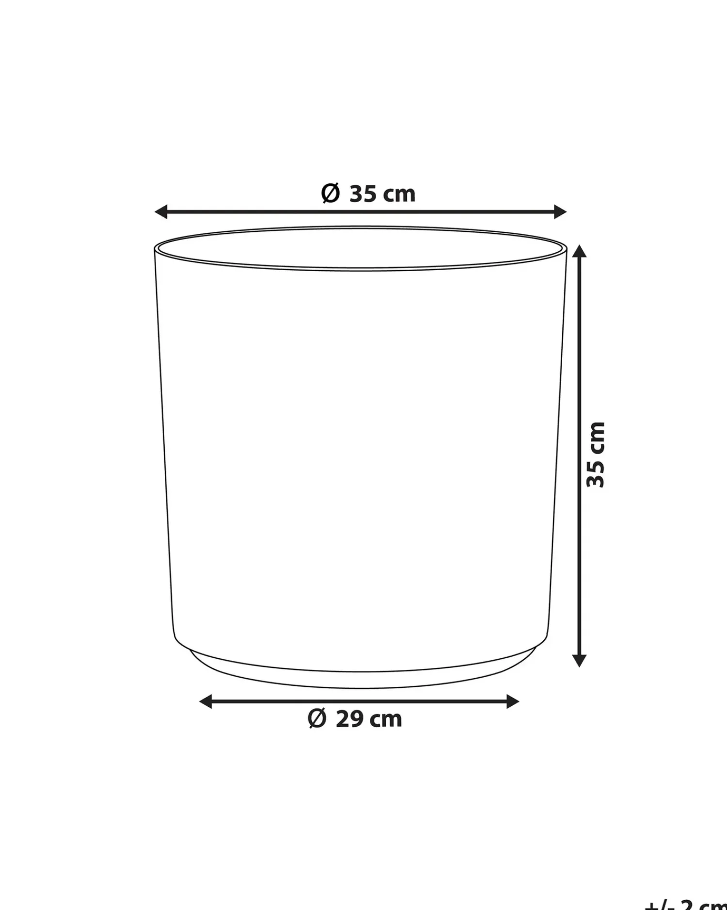 Beliani Vaso per piante VAGIA 35 cm Grigio