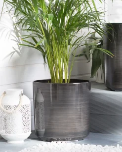 Beliani Vaso per piante VAGIA 35 cm Grigio