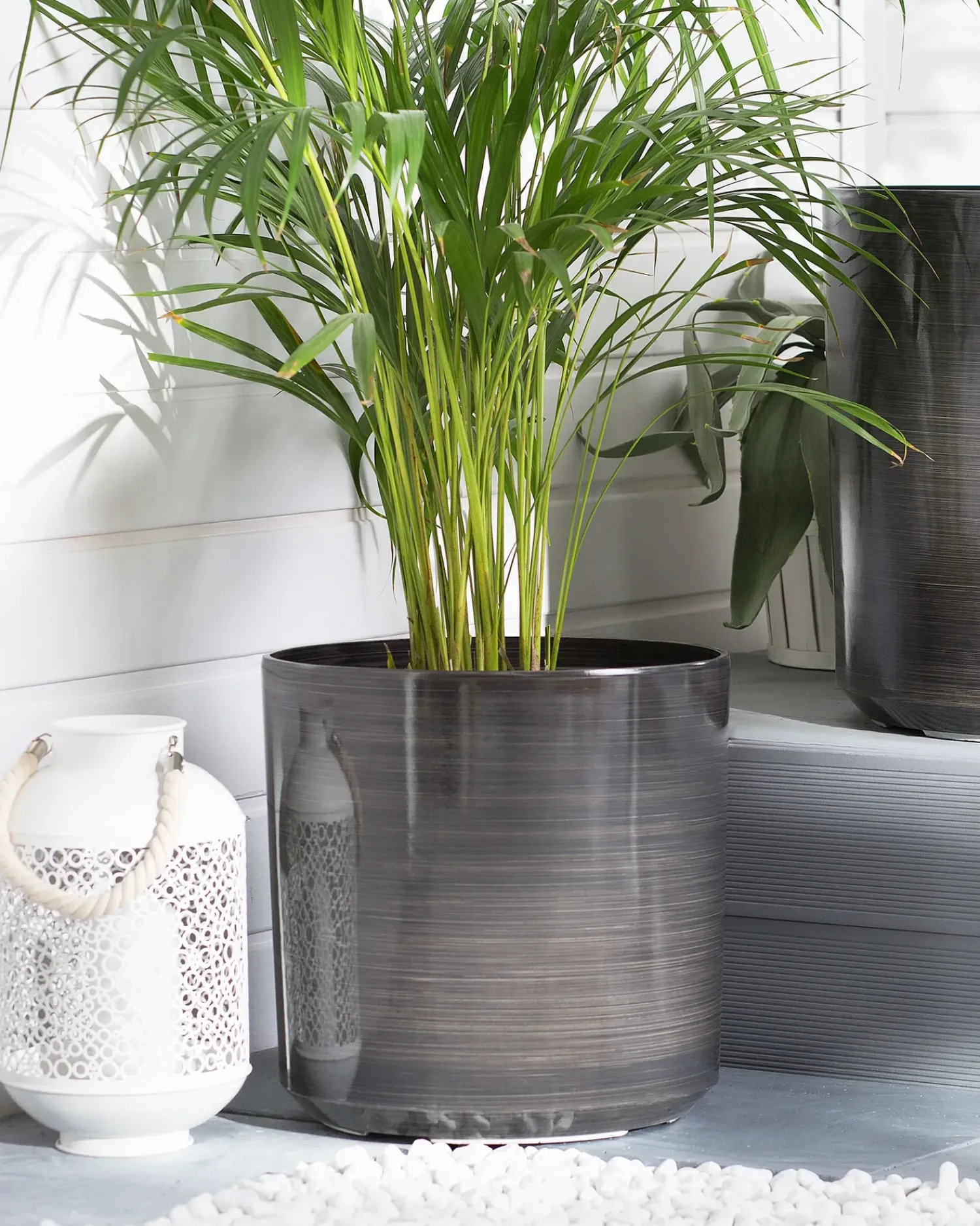 Beliani Vaso per piante VAGIA 35 cm Grigio