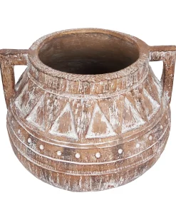 Clearance Beliani Vaso per piante VARIEGATUM 27 cm Marrone Beige Marrone
