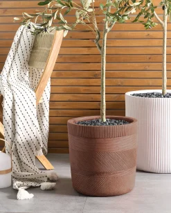 Best Beliani Vaso per piante VOULA dorato Marrone