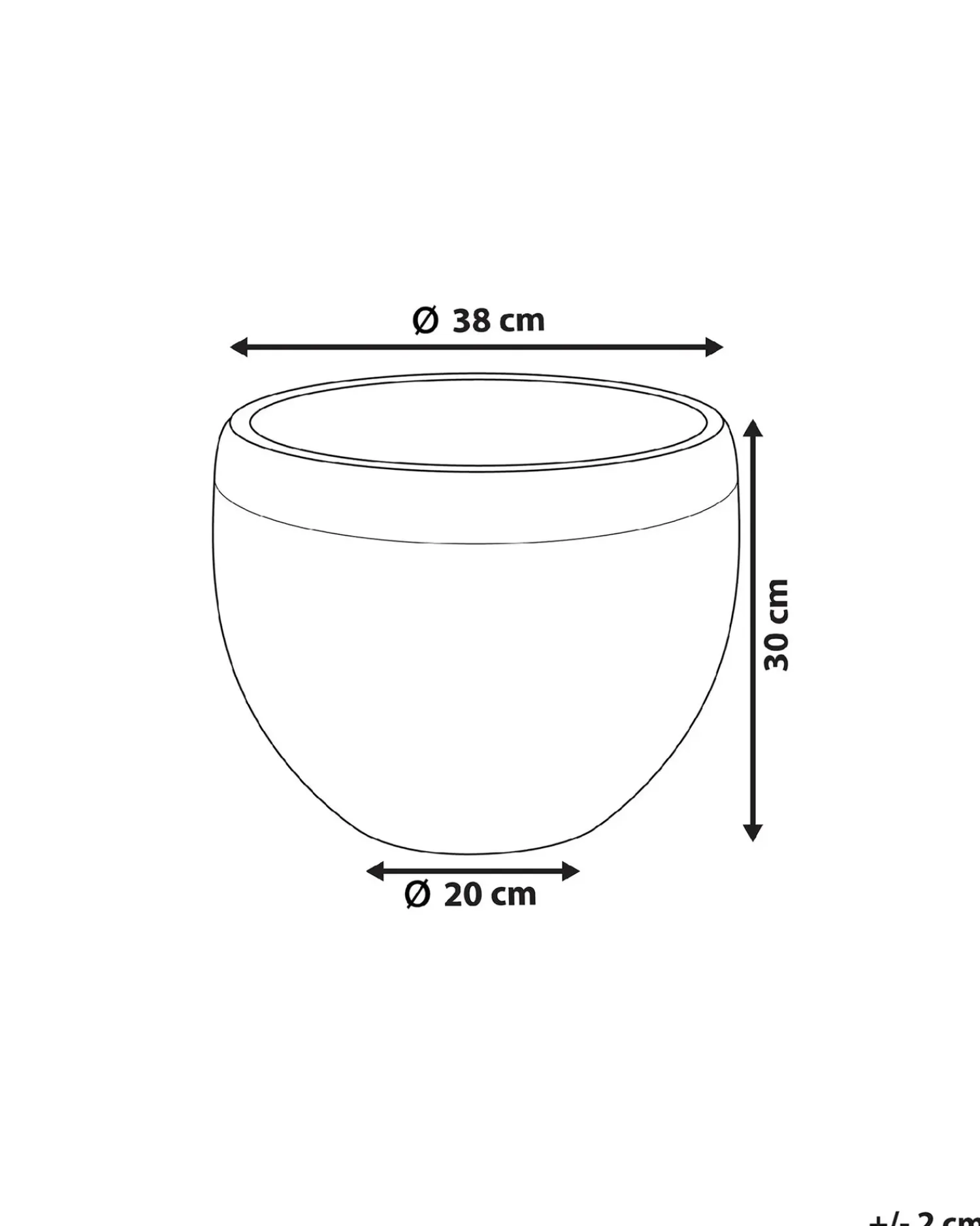 Discount Beliani Vaso per piante ZAKROS 38 cm Grigio