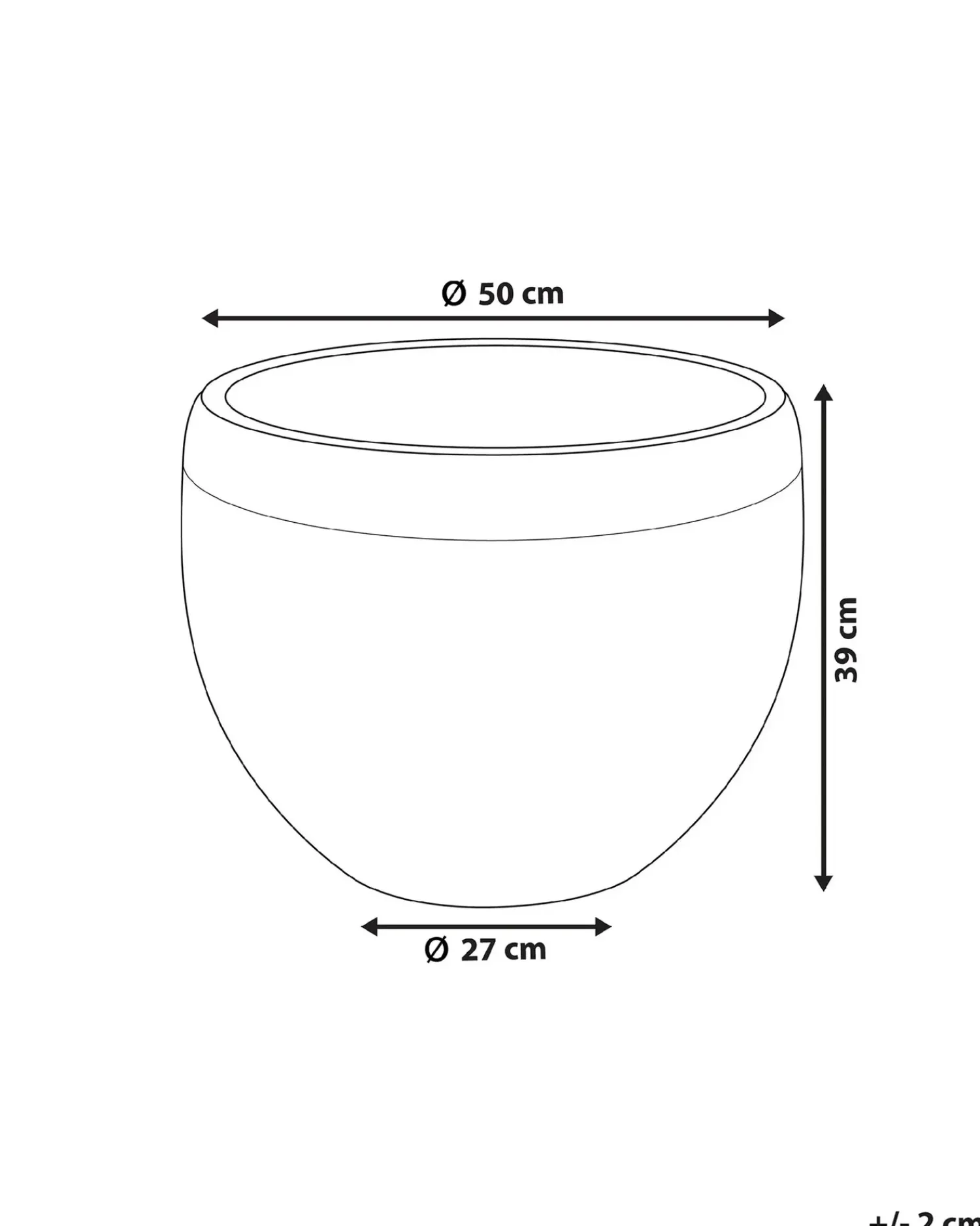 Online Beliani Vaso per piante ZAKROS 50 cm Grigio