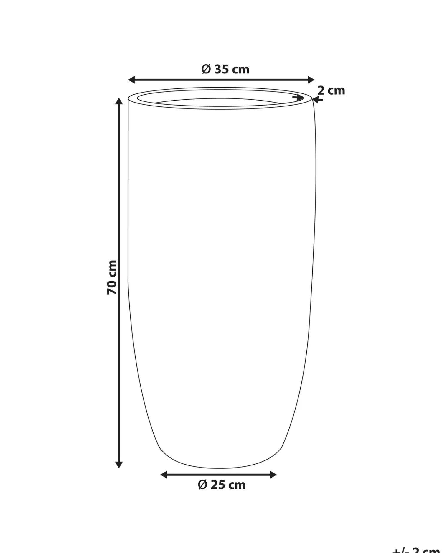 Discount Beliani Vaso per piante ZELKOVA 35 cm chiaro Beige