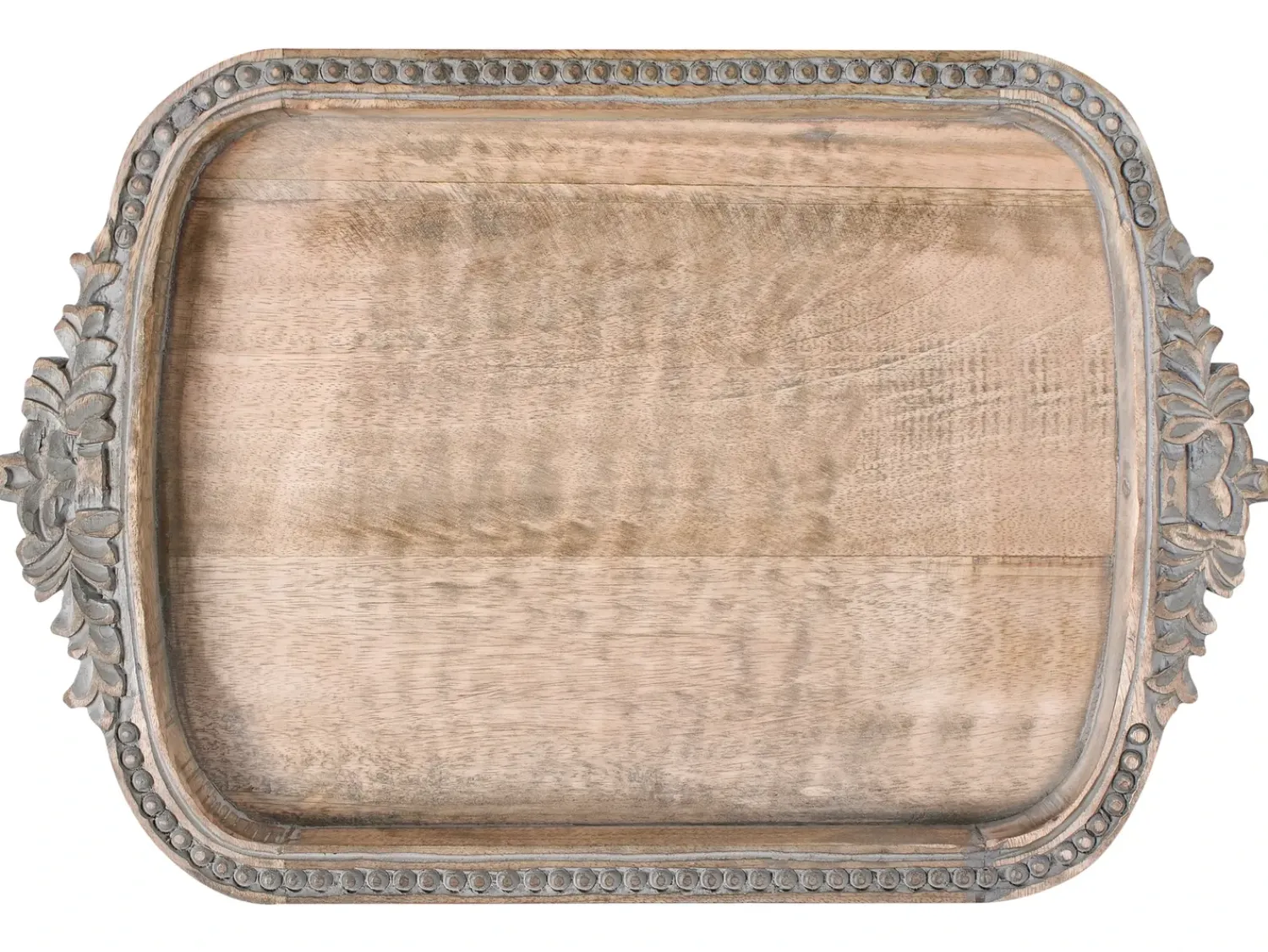 Sale Beliani Vassoio ASIUT Legno di mango Marrone chiaro Marrone Grigio