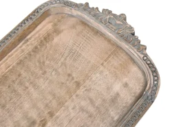 Sale Beliani Vassoio ASIUT Legno di mango Marrone chiaro Marrone Grigio