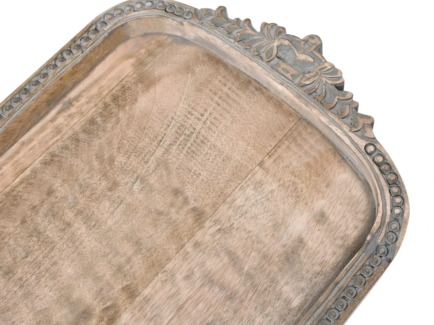 Sale Beliani Vassoio ASIUT Legno di mango Marrone chiaro Marrone Grigio